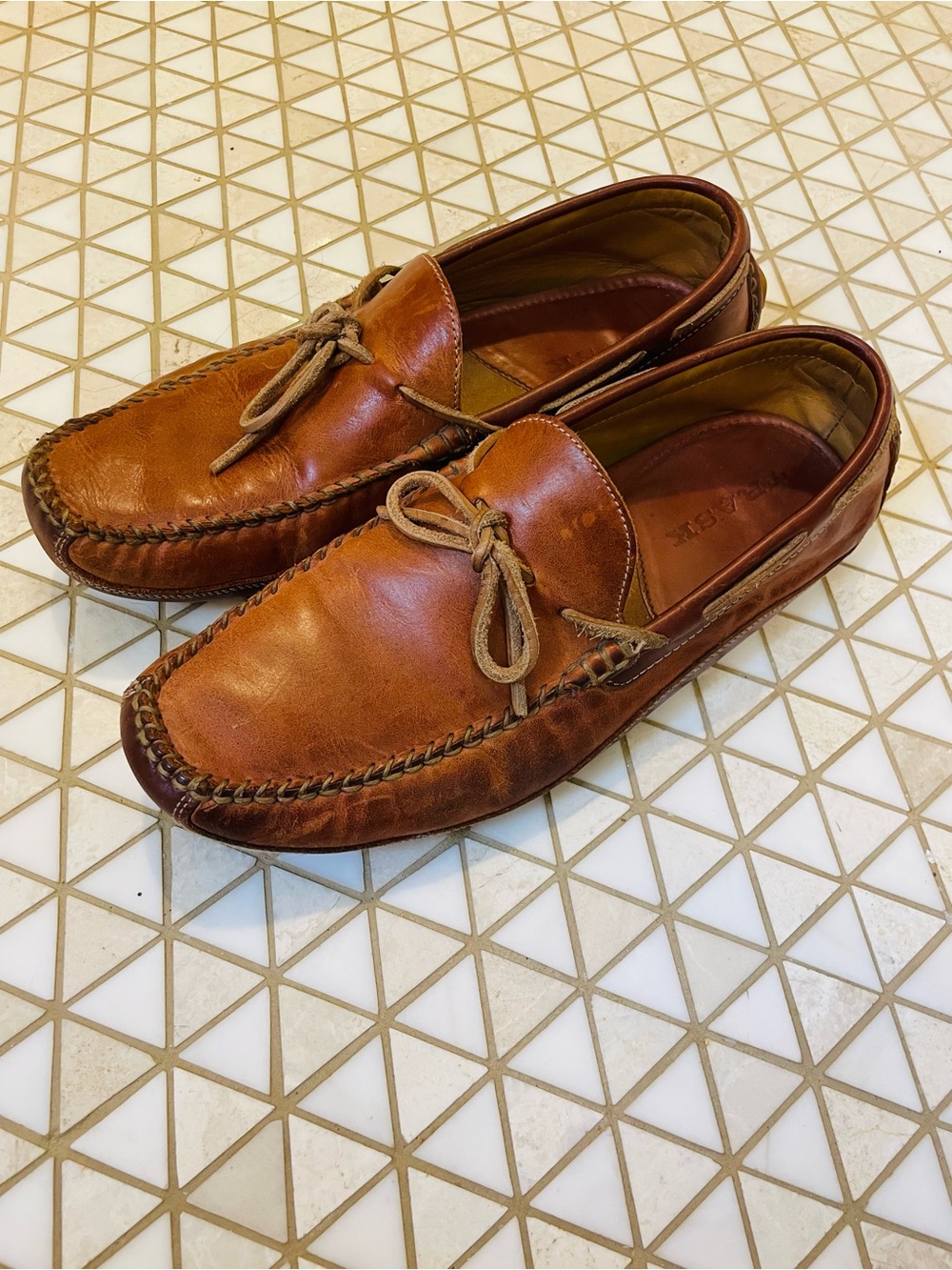 Trask Drake Driver Moccasin Loafers Men’s Size 11 Brown Bison Leather Slip-on